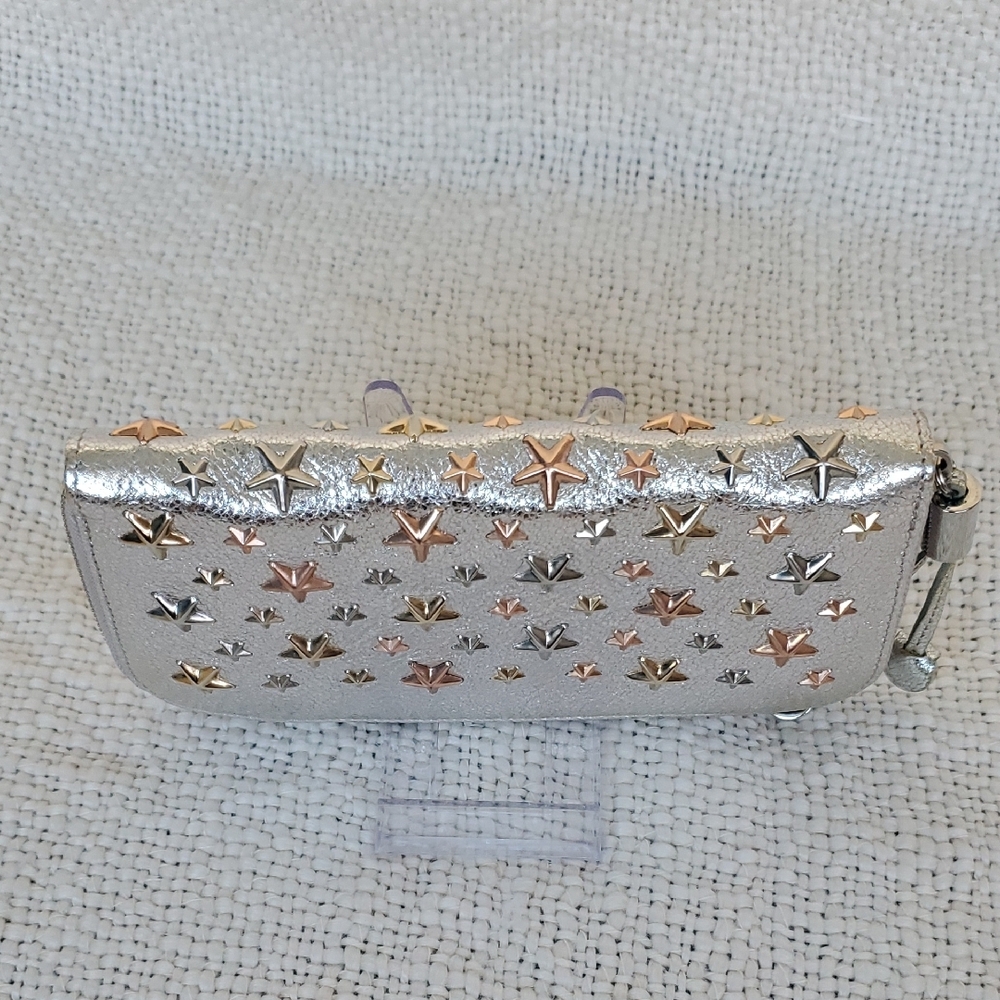 Jimmy Choo Filapa Metallic Star-Studded Wallet - Picture 7 of 13